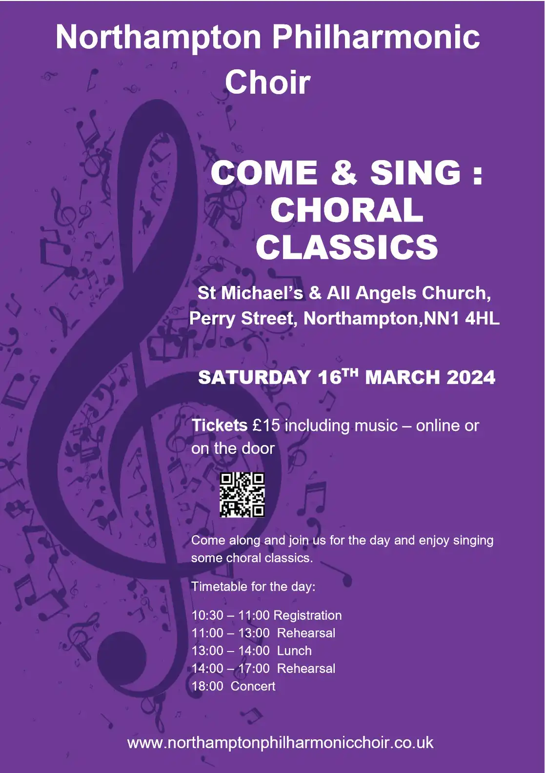 An advert for our March 2024 Come and Sing Event