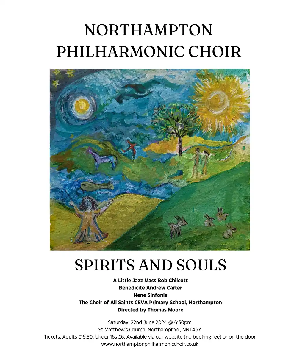 An advert for our 24th of June 2024 Concert entitled Spirits and Souls