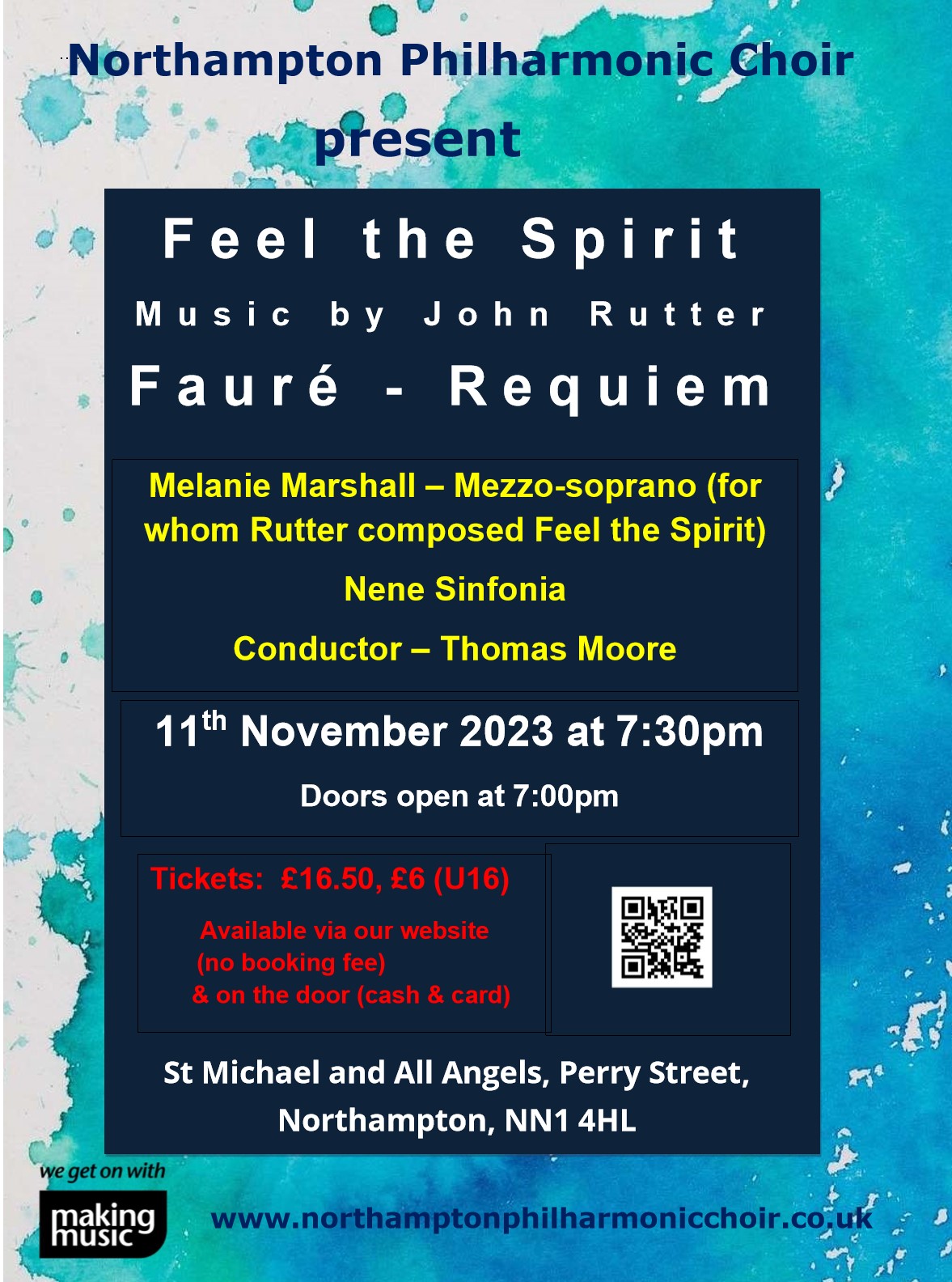 An advert for our 2023-11 November Concert : Feel the Spirit